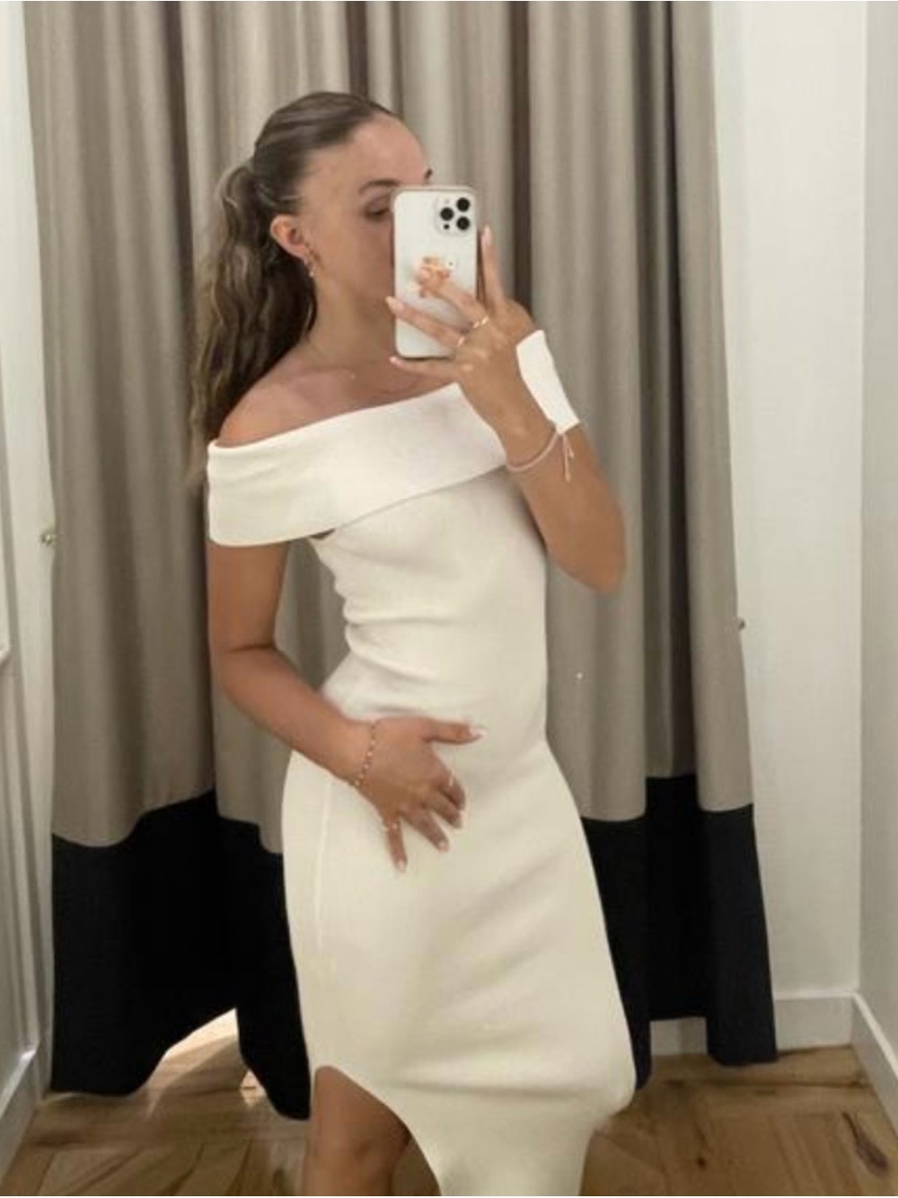 Dynamite One-Shoulder White Bodycon Dress